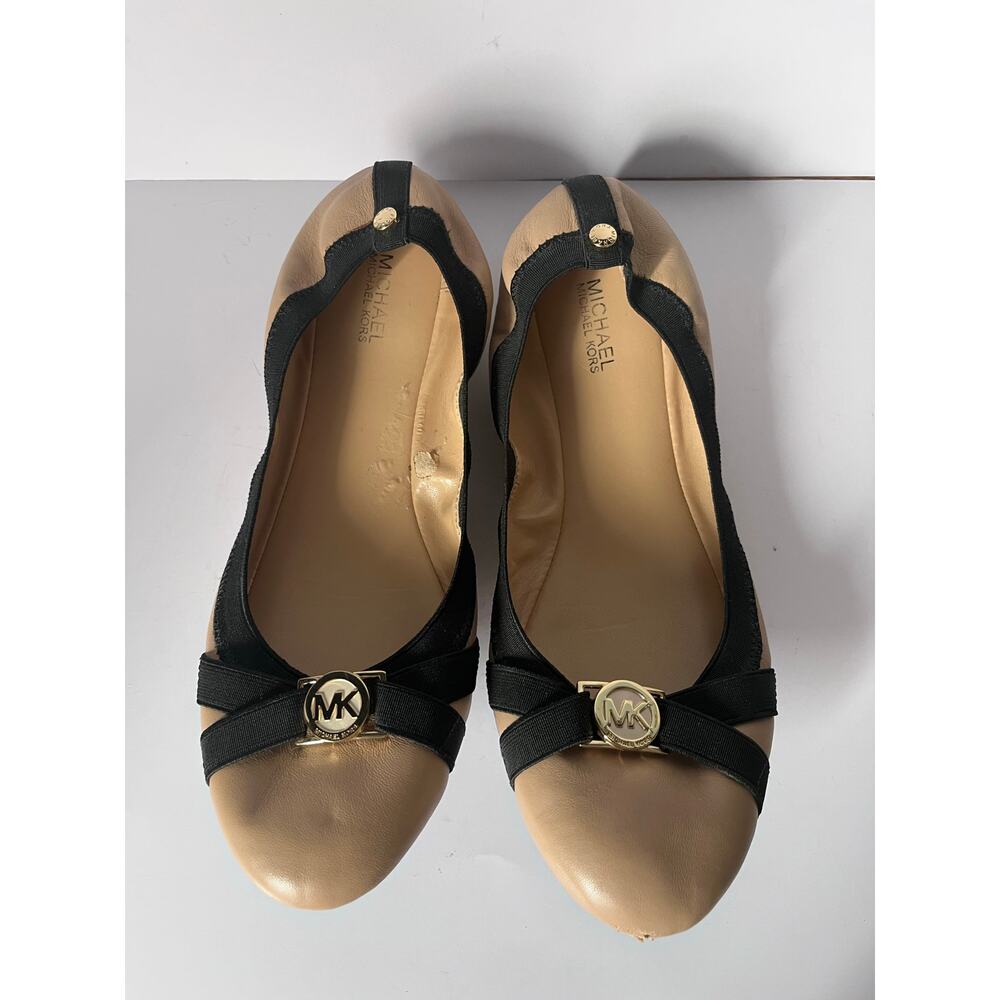 Michael Kors beige and black ballet Flat shoes size 8,5 38,5